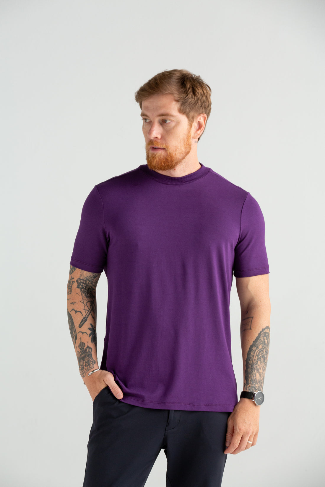 Camiseta Tec Gola Média 2.0+ roxo